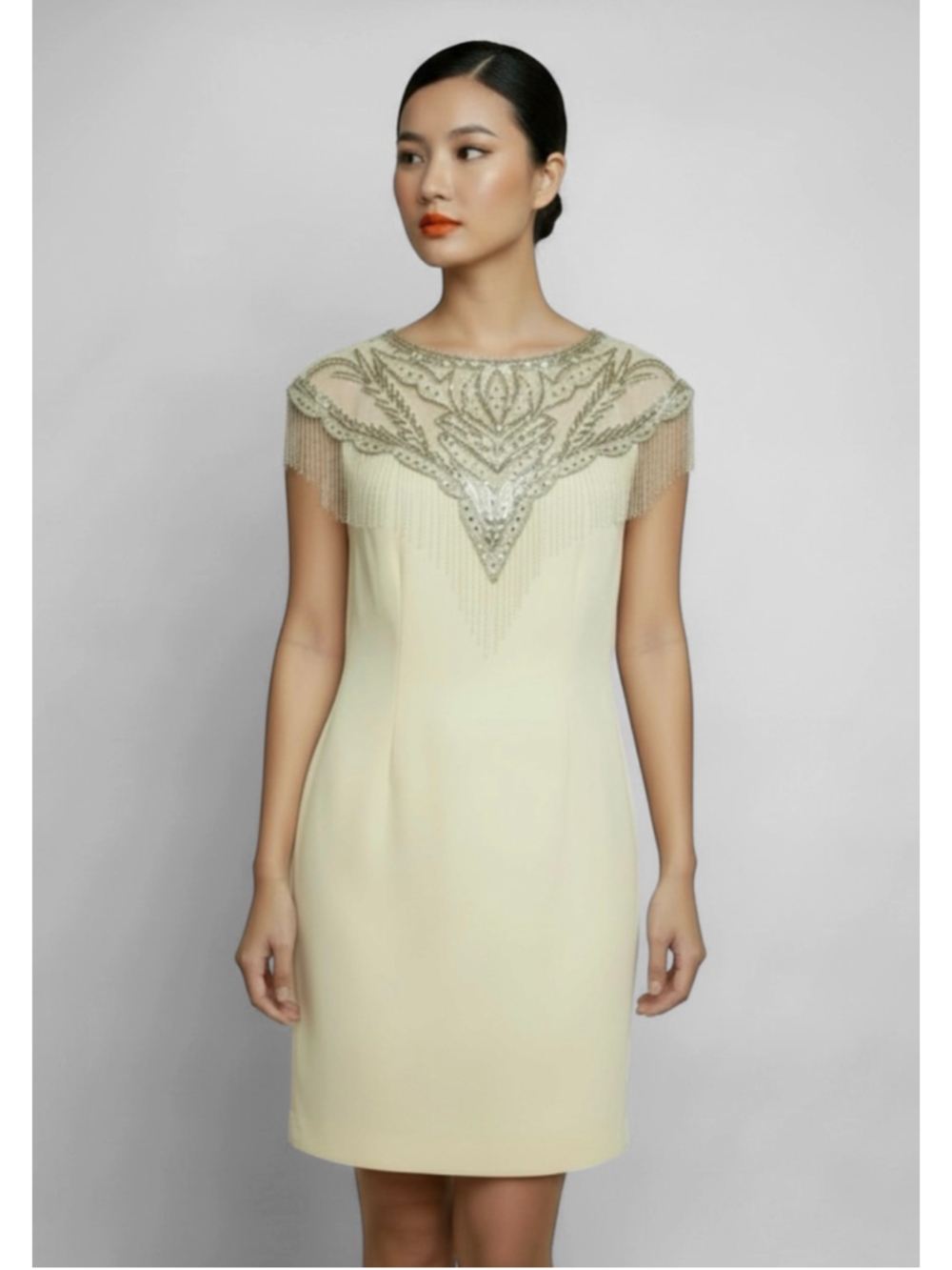 Oleg Cassini Vintage 80’s Beaded Silk Mini Dress